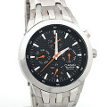 CASIO 卡西欧EDIFICE系列四眼指针男表EF-312D-1A（格纹表盘,桔色时尚表针点缀！）
