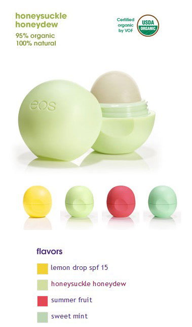 美国<em>eos绯闻女孩</em>球形天然有机润唇膏7g金银花