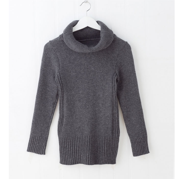 亿品】韩版女装堆堆领百搭时尚毛衣(<em>灰色</em>)