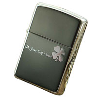 Zippo打火机--黑冰幸运四叶草-Zippo-日韩精品系列