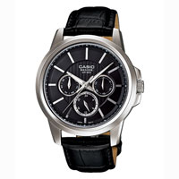 CASIO 卡西欧指针系列三眼皮表带男表BEM-307L-1A-卡西欧-指针系列
