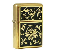 Zippo打火机--富贵金花20903（拉丝耐磨机壳）-Zippo-贴花与抽象徽章系列