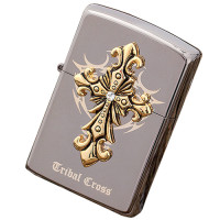 Zippo打火机--镶钻圣天使十字架（黑冰大气男款特价热销中）-Zippo-日韩精品系列
