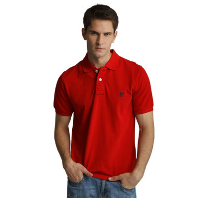 【FEEL MIND】北美风格 100%纯棉短袖POLO恤（红色）