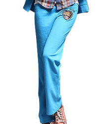 【FEEL MIND】FM女装印第安贴布图案6色时尚卫衣裤（天蓝）