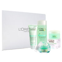 L’oreal 欧莱雅清润保湿四件套礼盒装（洁面+水+面霜+精华）进口组合套装