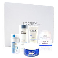 L’oreal 欧莱雅雪颜美白礼盒五件套（洁面+水+日霜+晚霜+眼霜）进口组合套装