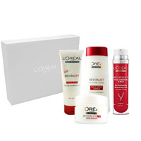 L’oreal 欧莱雅复颜抗皱四件套礼盒装（洁面+水+脸颈霜+眼霜）进口组合套装